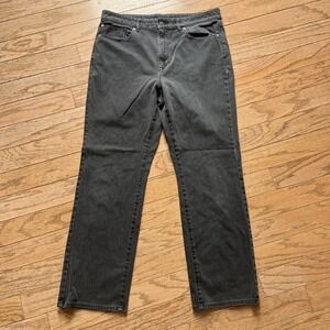 LL Bean Classic Fit Womens‎ 33x28 Black Jeans Straight Dark Wash 5 Pocket